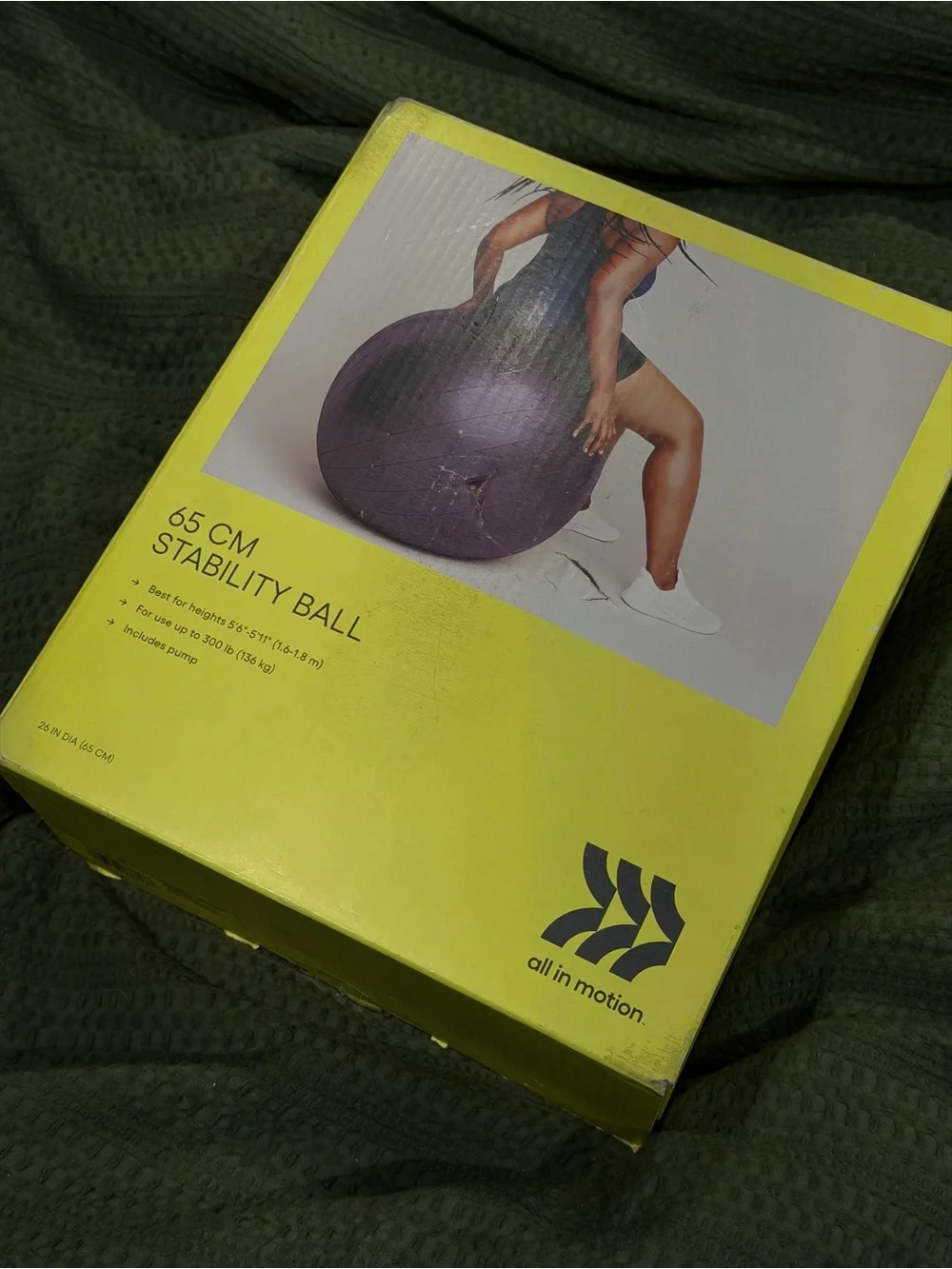 Target Yellow Box with Purple Exercise Ball Photo